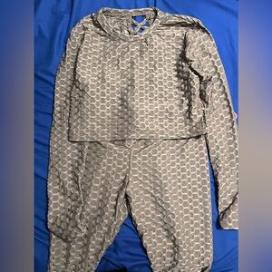 HOT KISS chocolate leggings & crop top size Xl (NWT)